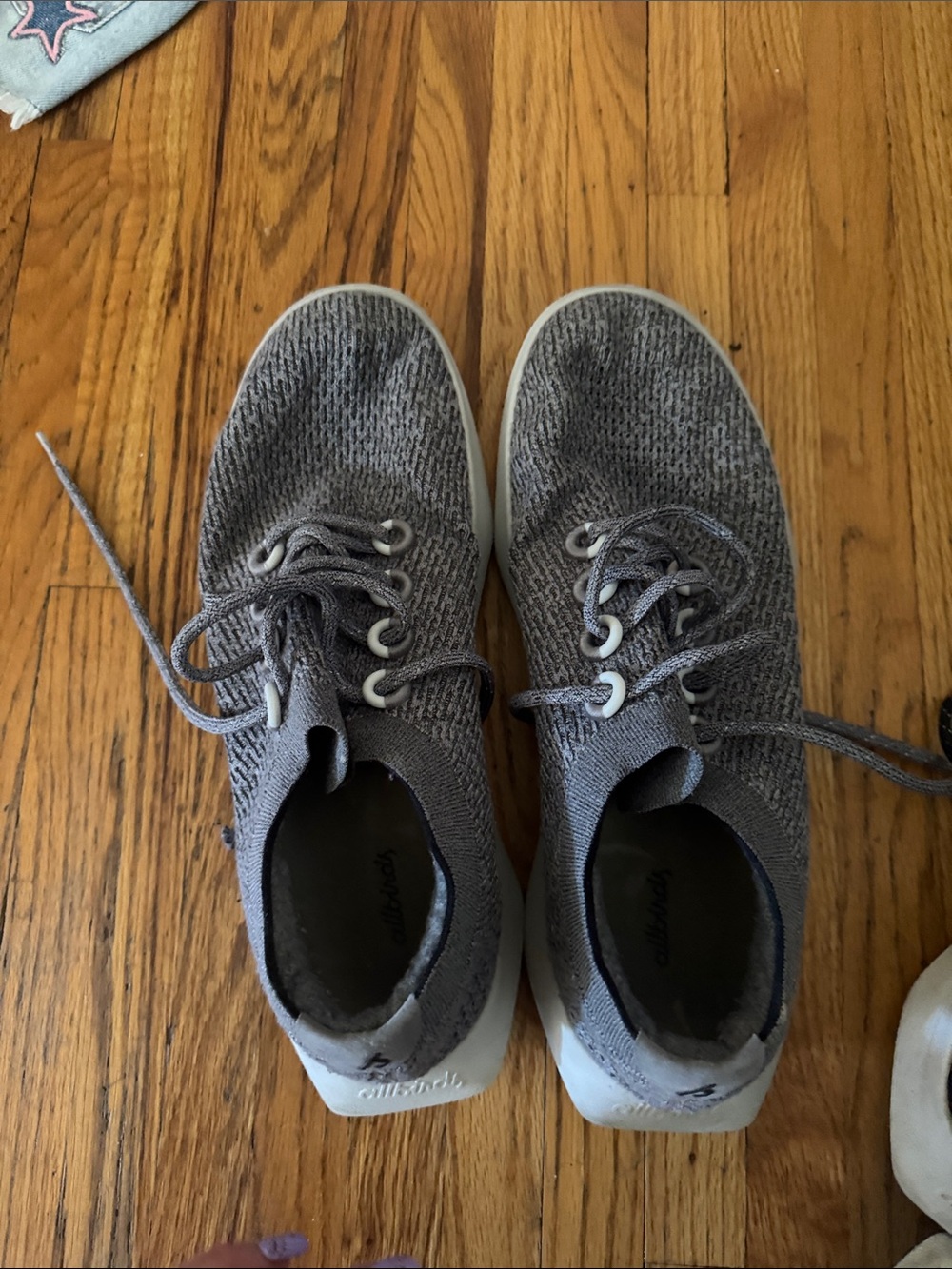 allbirds Kids Gray Knit Lace-Up Sneakers